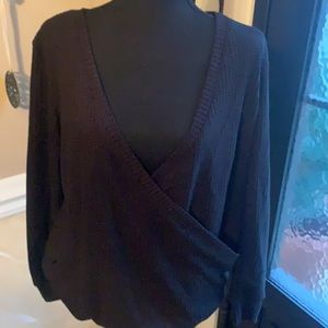 - - OUGES WRAP SWEATER WAFFLE S